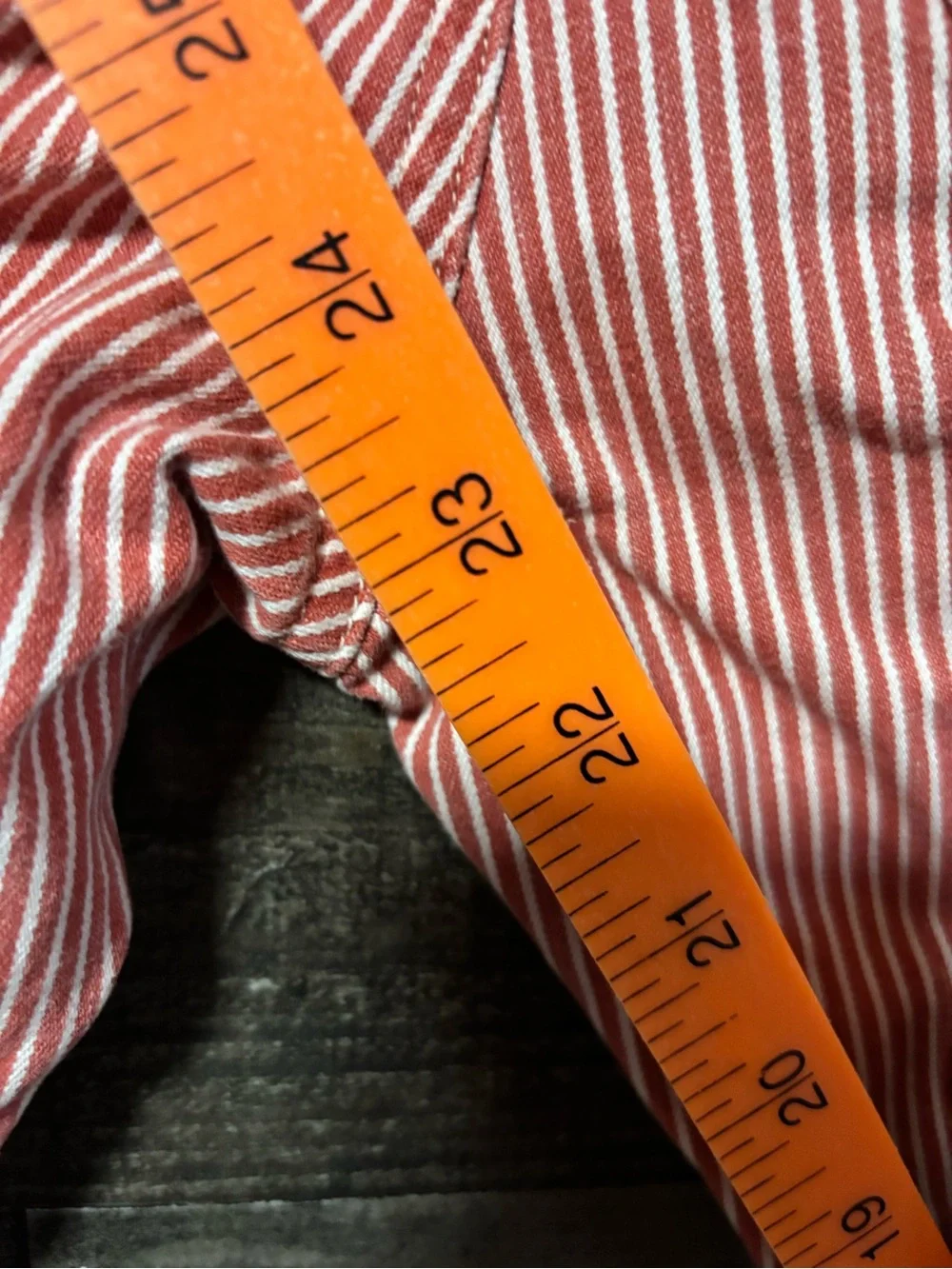 VTG OshKosh B'gosh Red Striped Straight leg Jeans w/ Heart Pocket Carpenter 10